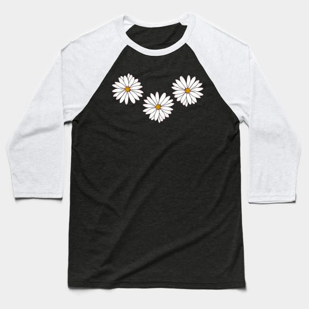 Daisy Flowers Tumblr Baseball T-Shirt by Adaba